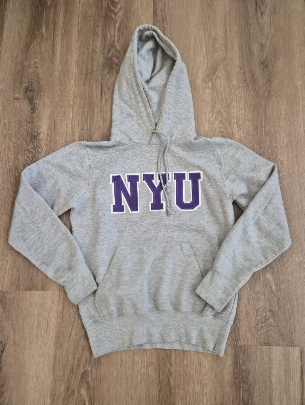 NYU Gray Hoodie Pullover Sweatshirt Small